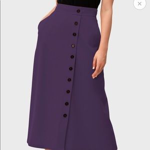 eShakti faux button front jersey skirt - 1X